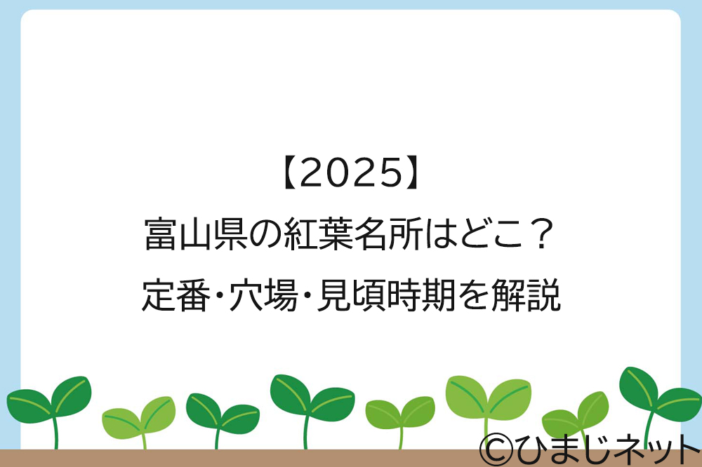 【2025】富山県の紅葉名所はどこ？定番・穴場・見頃時期を解説