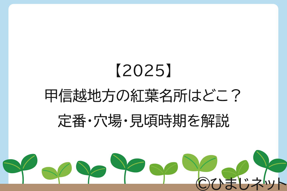 【2025】甲信越地方の紅葉名所はどこ？定番・穴場・見頃時期を解説