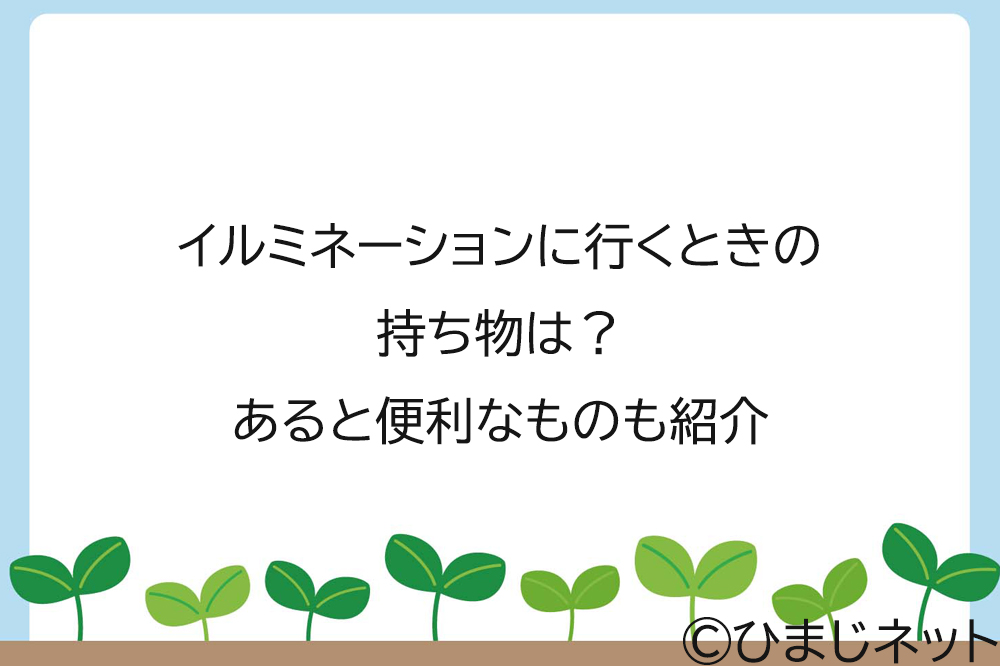 イルミネーションに行くときの持ち物は？あると便利なものも紹介