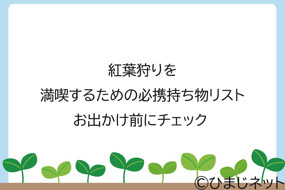 紅葉狩りを満喫するための必携持ち物リスト！お出かけ前にチェック